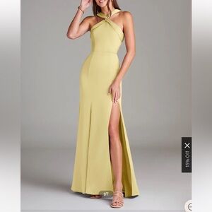 Azazie yellow bridesmaid dress